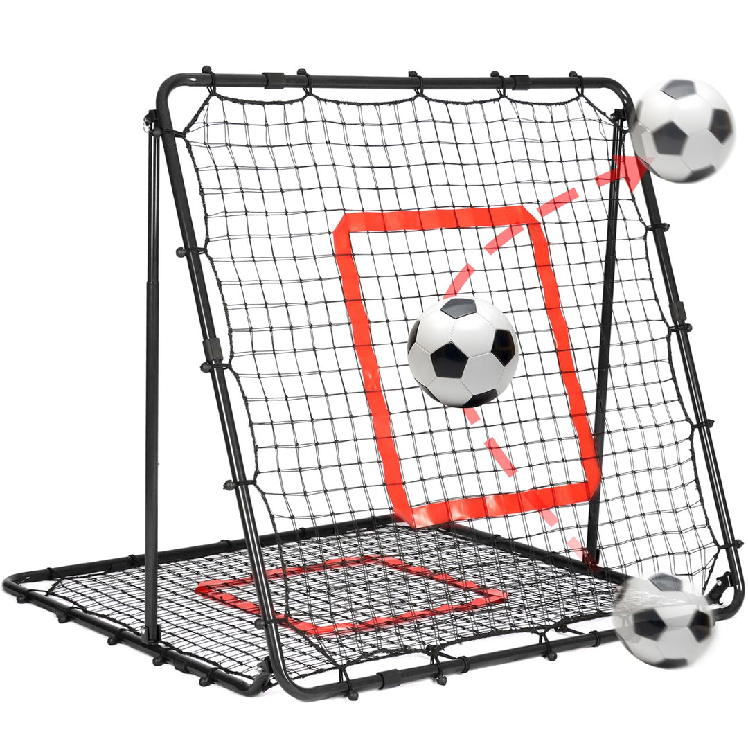 Fussball Rebounder, 85x85cm/120x120cm Rebounder für Fussball, Verstellbar mit 8 Winkeln, Doppellagig