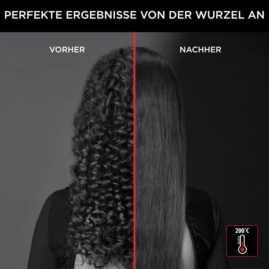 Rowenta x Karl Lagerfeld CF582L Glättbürste | für alle Haartypen | einfaches und schnelles Glätten |