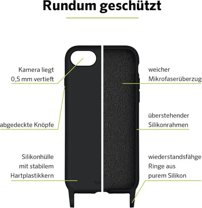 Artwizz HangOn Case kompatibel für iPhone SE (2022/2020) / 8/7 - Elastische Schutzhülle aus Silikon