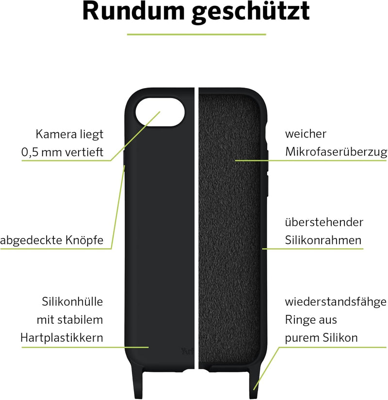Artwizz HangOn Case kompatibel für iPhone SE (2022/2020) / 8/7 - Elastische Schutzhülle aus Silikon