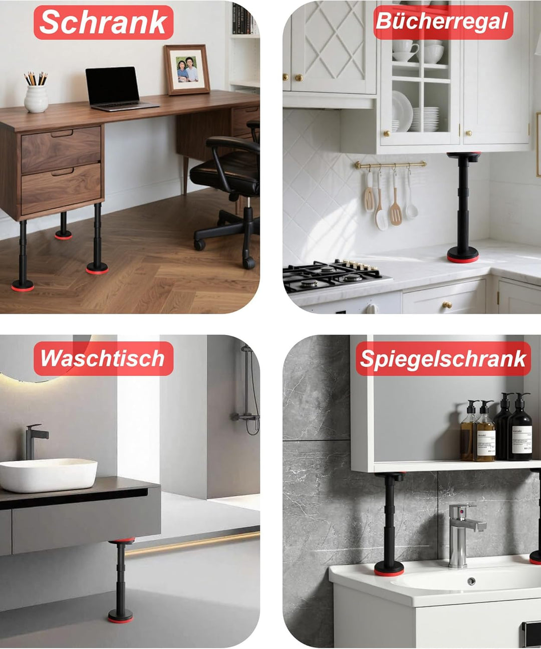 Teleskopstützen Höhenverstellbar 18-45cm - 2 Stück Teleskop-Stützstange | Verstellbar Stützsystem Te
