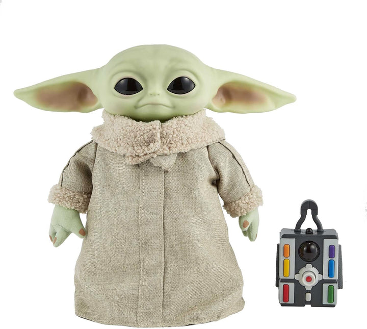 Mattel Disney Star Wars Spielzeug, The Child Plüschfigur, aus 'The Mandalorian', interagierend, mit