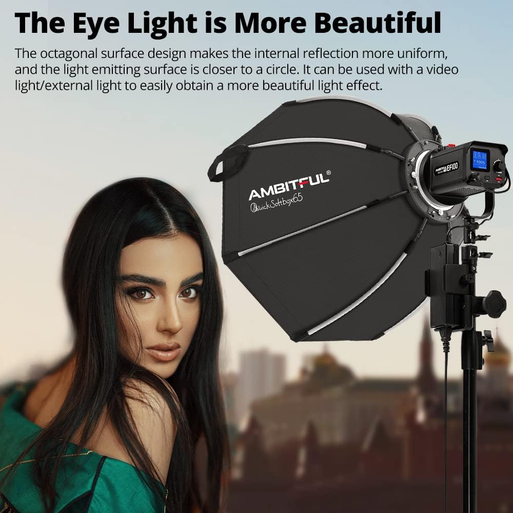 AMBITFUL 90cm/35.4inch Bowens Mount Octagon Umbrella Softbox Quick Installation Softbox + Honeycomb