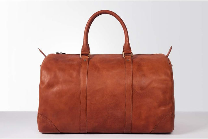 HOLZRICHTER Berlin - Weekender aus Leder für Herren (No 8-1), Reisetasche 27x50x25 cm, Handgefertigt