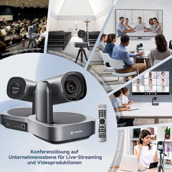 PTZ-Kamera mit 20-Fach optischem Zoom,TONVEO USB HDMI LAN IP Live-Streaming-Kamera,1080P 60fps Video