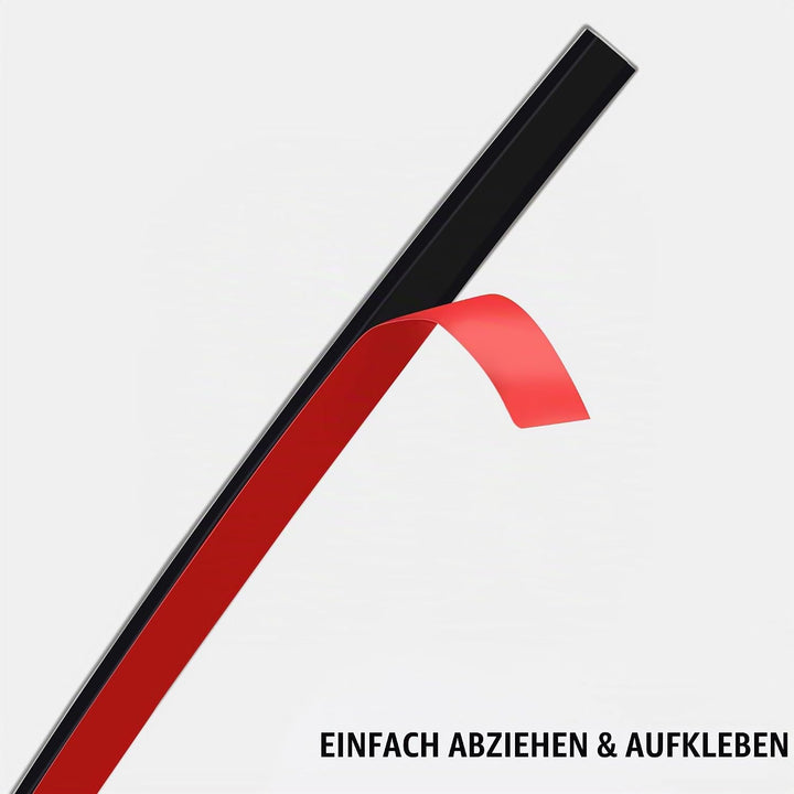 10m Schwarz Zierleiste, abziehen und aufkleben, flexible Spiegel, Wand, Decke, Boden, Schrank, Flies