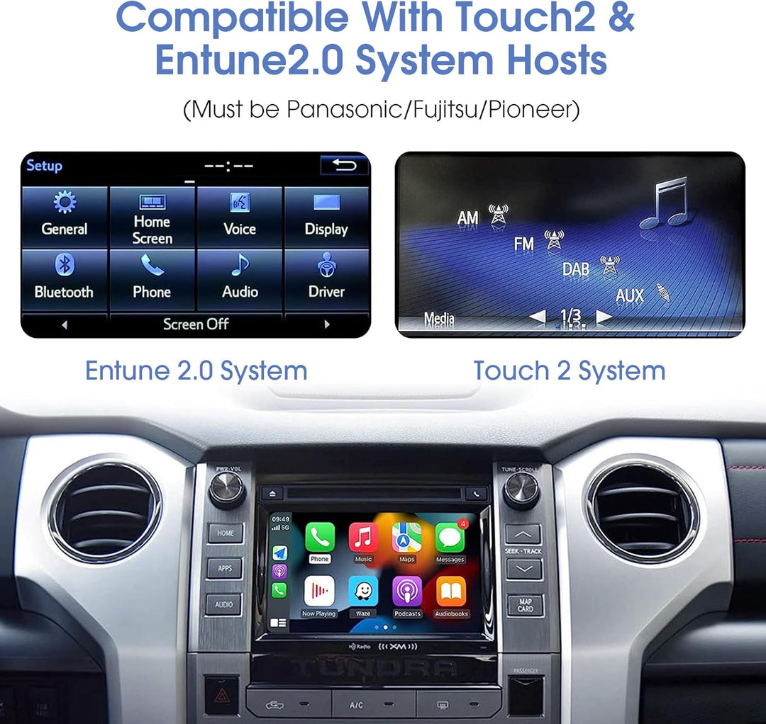 EZoneTronics Wireless Carplay Android Auto Adapter für Toyota Camry/Auris/CHR/Avensis/RAV4/Prius/Hig