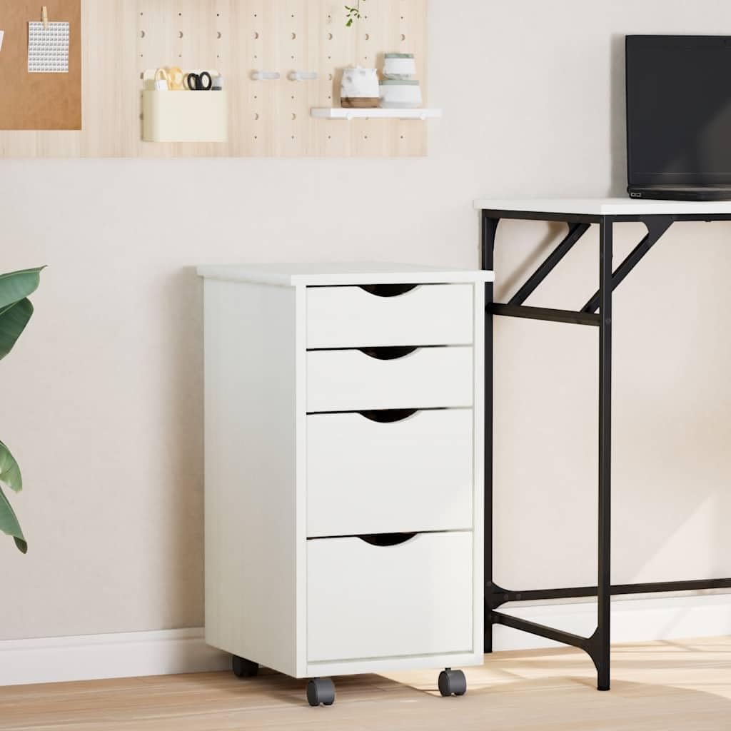 vidaXL Rollschrank, Rollcontainer mit 4 Schubladen, Kommode Schubladenschrank mit Rollen, Büroschran
