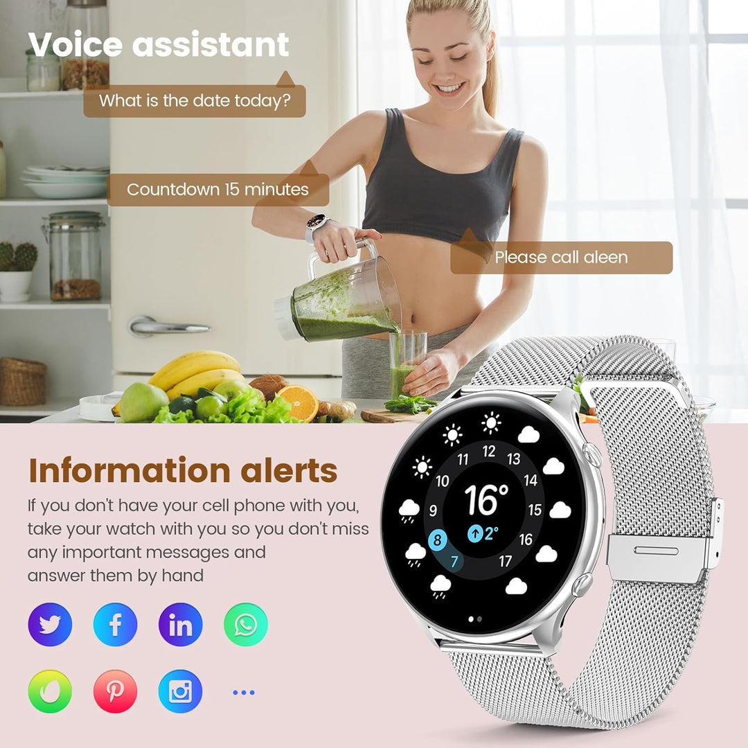 Smartwatch Damen mit Telefonfunktion, 1,39" TFT HD Touchscreen, IP67 Wasserdicht mit 120 Sport SpO2
