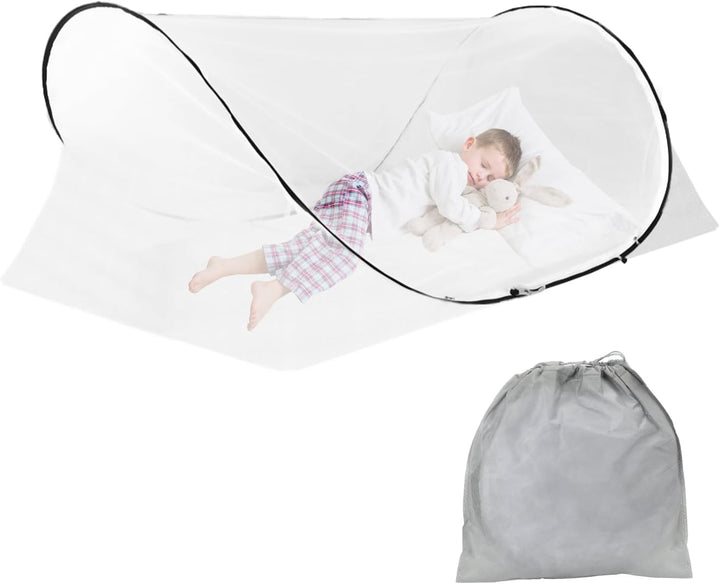 Moskitonetz Pop Up Bett, 200 x 100 x 70cm Einzelbett Faltbares Moskitonetz Reise Mückennetz, Tragbar
