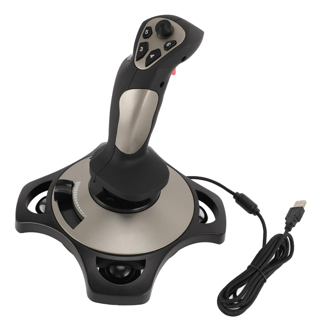 CCYLEZ PC-Flug-Joystick, Kabelgebundener Flug-Stick, Vier Achsen, 12 Programmierbare Tasten, Flugsim