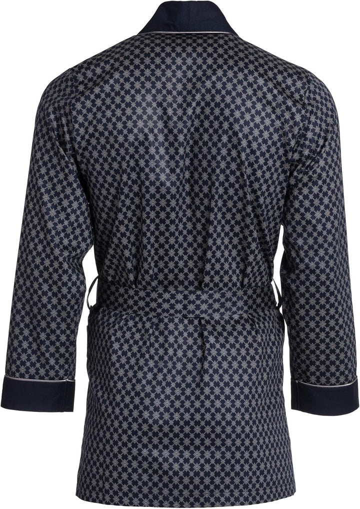 Herren Morgenmantel – kurz – Bademantel Revise RE-509 - Elegant - 100% Baumwolle XXL Dunkelblau, XXL