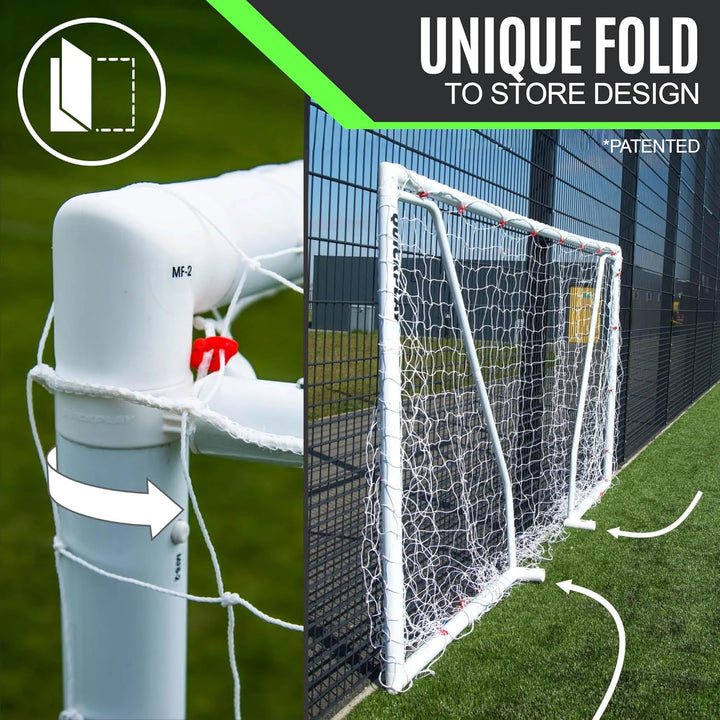 QUICKPLAY Q-Fold Match Fussballtor für Garten Kinder und Erwachsene | 30 Sekunden faltbares für einf