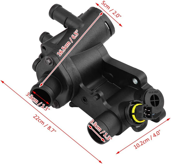 KIMISS Kühlwasser Auslass Thermostat für Automotor Kühlmittel Thermostat + Gehäuse für 1.0 1.4 1.6 0