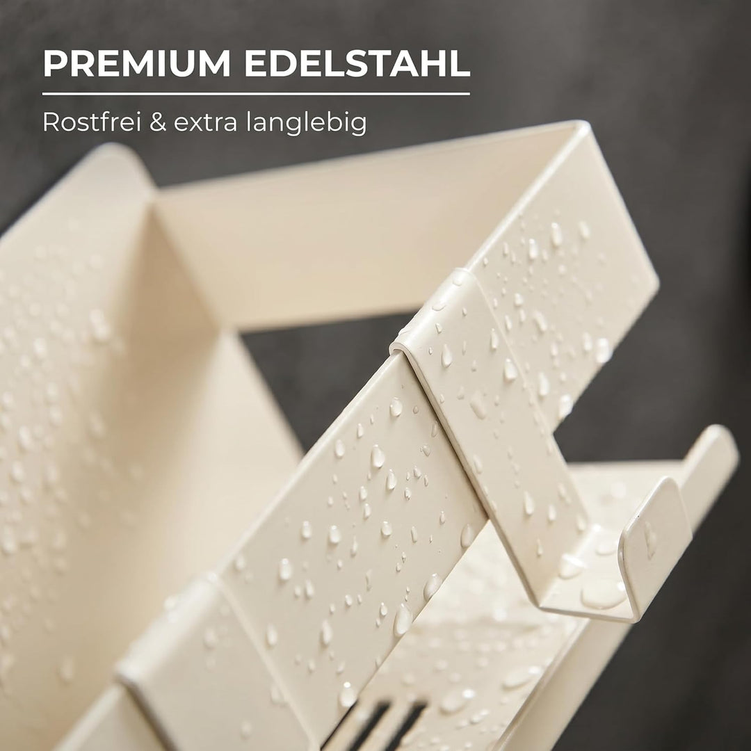 DEKAZIA® Duschablage ohne Bohren weiss beige | Duschablage weiss ohne Bohren Duschablage ohne bohren