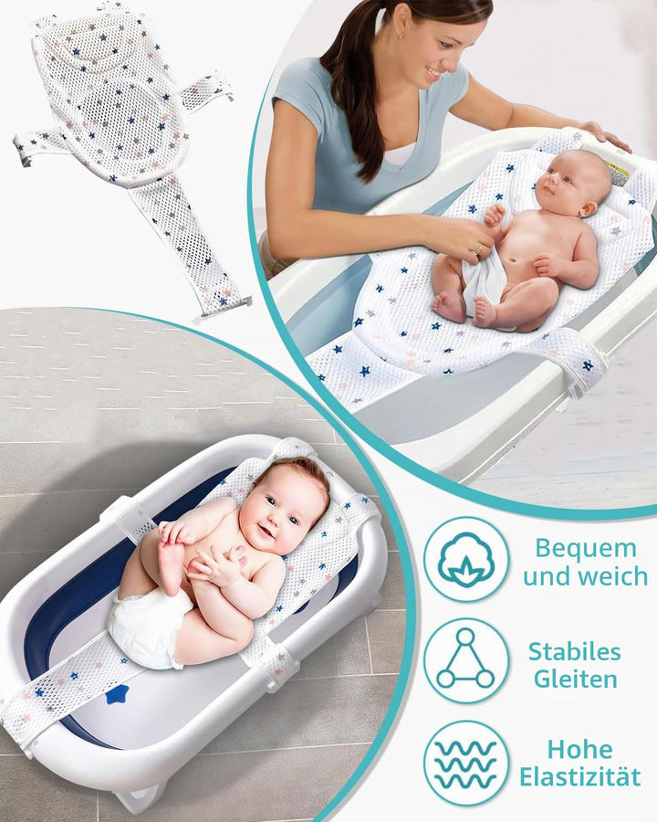 badewanneneinsatz Baby, Baby Dusche Netz, Verstellbares Badesitznetz, Baby Badekissen, rutschfestes