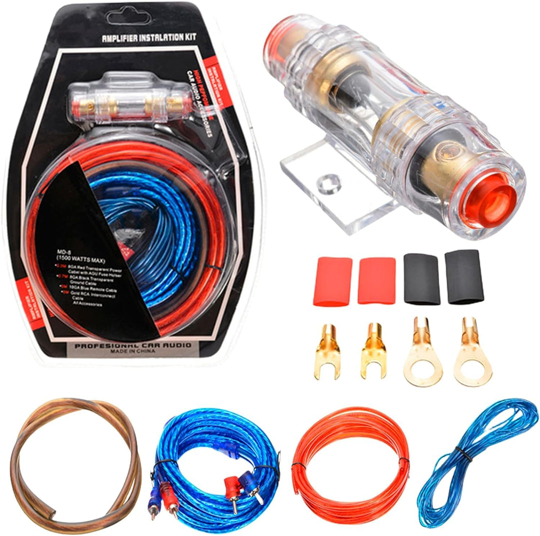 SPORWAY Endstufe Kabel Set: 10GA Kfz Verstärker Kabelsatz, Anschluss Set Auto Verstärker Kabel Set,