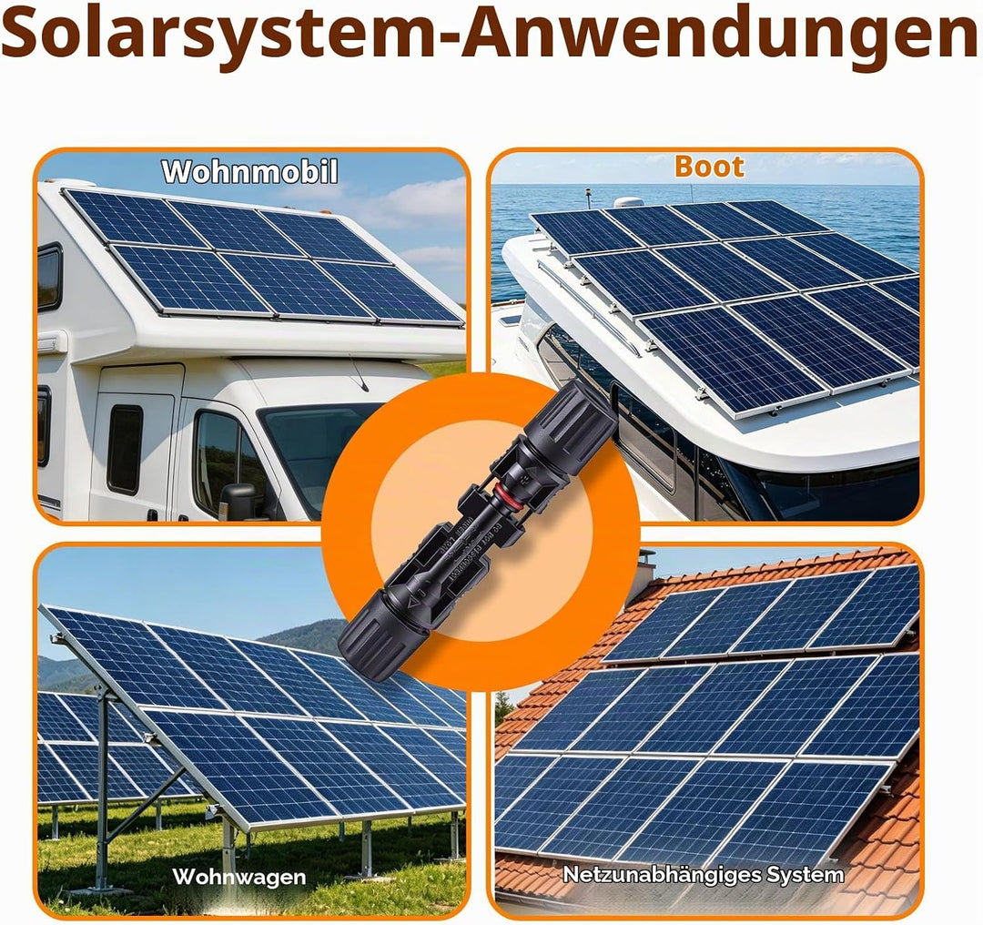 12 Paar PV Stecker mit Crimpzange für 2,5/4/6 mm² Solarkabel, Wasserdichte Steckverbinder, Robuste R