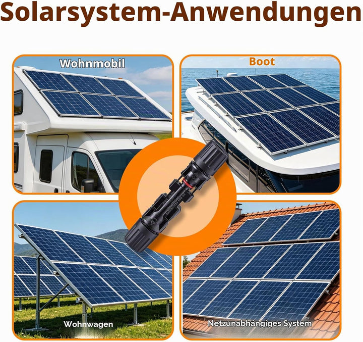 12 Paar PV Stecker mit Crimpzange für 2,5/4/6 mm² Solarkabel, Wasserdichte Steckverbinder, Robuste R