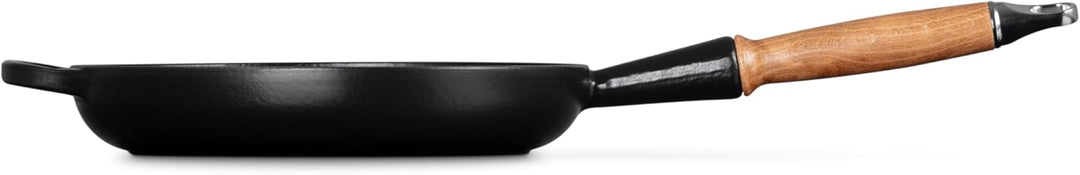 LE CREUSET Signature gusseiserne Bratpfanne mit Holzgriff 28 cm Schwarz matt, 20258280000422 Schwarz