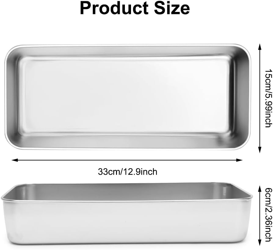 FARYODI 33cm Kastenform Gross, Brotbackform aus Edelstahl, Brotform Königskuchenform, Rechteckig Bro