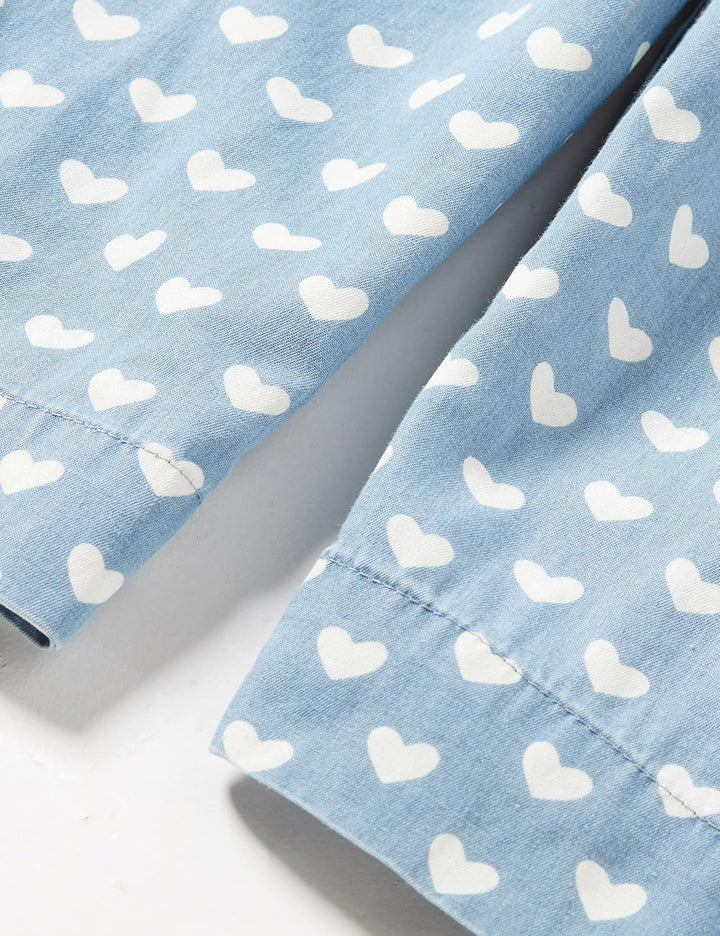 Hatley Mädchen Gesmokter Strampler Overalls 5 Jahre Chambray-herzen, 5 Jahre Chambray-herzen