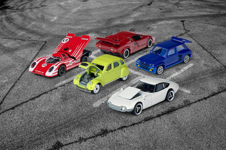 Majorette 212052013 Vintage 5er-Geschenkset, Spielzeugautos mit Freilauf aus Metall, Vintage-Version
