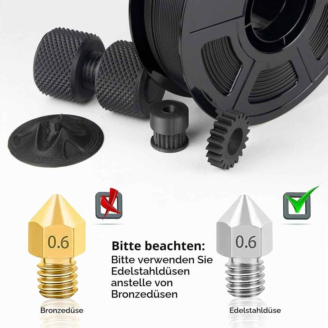 IEMAI Nylon Kohlefaser Filament 1Kg, PA6 CF 3D Drucker Filament, Hohe Festigkeit Carbon Fibre 1.75 m