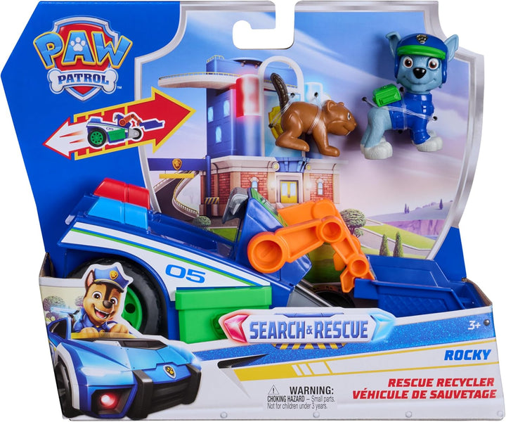 PAW PATROL - Search &amp; Rescue: Rockys Rettungs-Fahrzeug, Fahrzeug mit Rückziehmotor, ca. 15 cm, inkl.