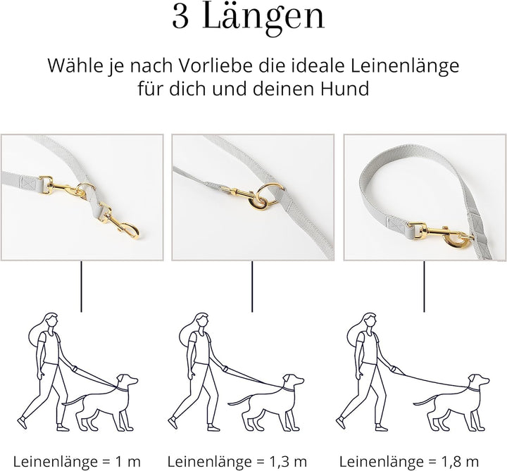 VELVETIER® Manhattan | Halsband Hund im Set mit Leine & Beutelspender | Veganes Leder | Hunde Halsbä