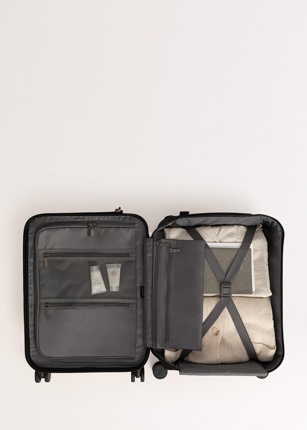 CREATE / Luggage Studio FALTBAR/Faltbarer Polykarbonat-Hartschalenkoffer Schwarz / 37,5x24x54cm / TS