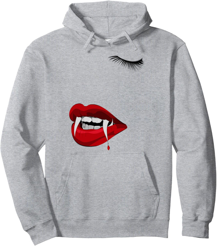 Vampire Shirt Funny Halloween blood fangs for Adults Pullover Hoodie