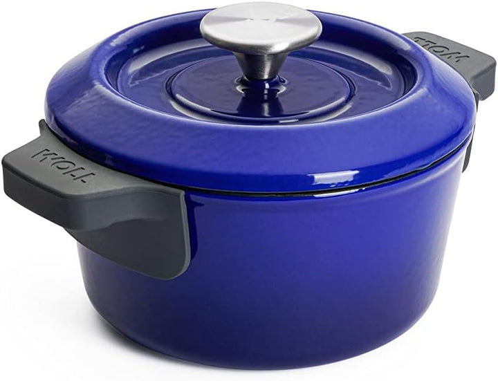 Woll Iron Gusstopf mit Deckel und Silikongriffen - Induktiv -, Ø 18 cm, 9 cm hoch, 1,8l - Geeignet f
