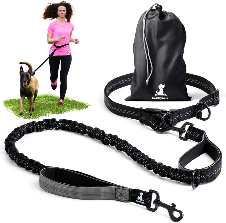 Joggingleine für Hunde zum Laufen, Joggen, Wandern | 2 in 1 Joggingleine und Normale Hundeleine für