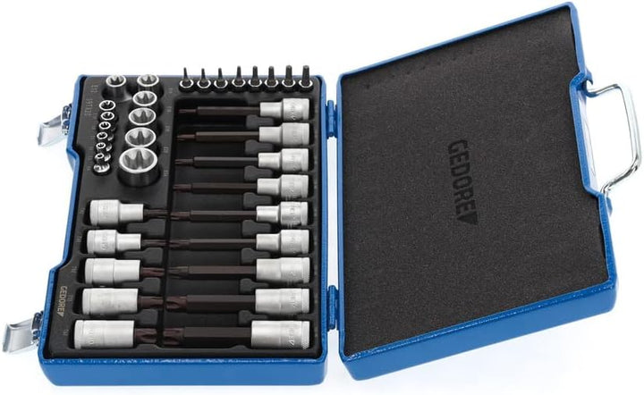 Steckschlüsselsatz 19 TX 20 34-tlg.1/4+1/2 Zoll T8-T60/E4-E24 GEDORE