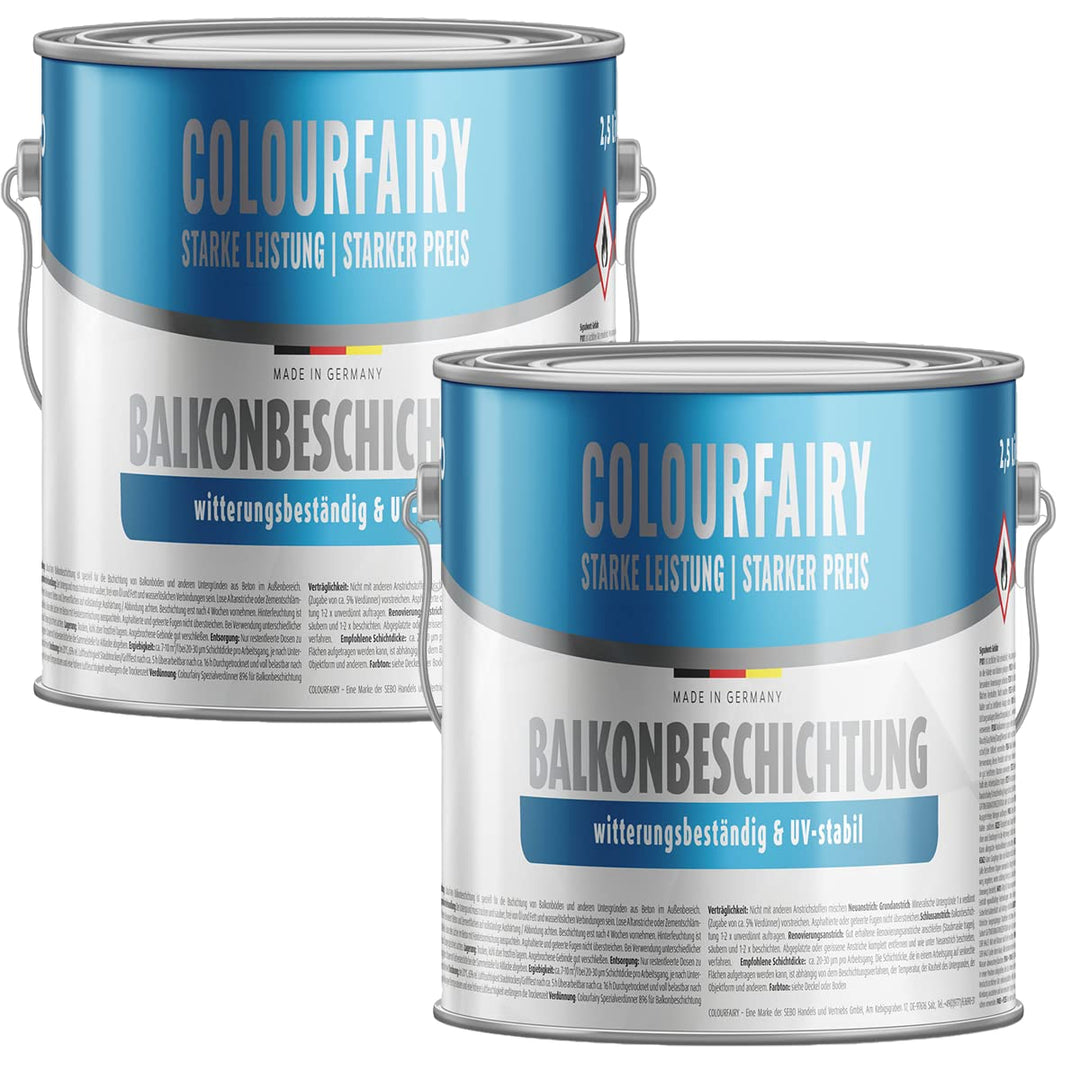 BAU DISCOUNT Colourfairy Balkonbeschichtung 5 Liter Weiss RAL9010