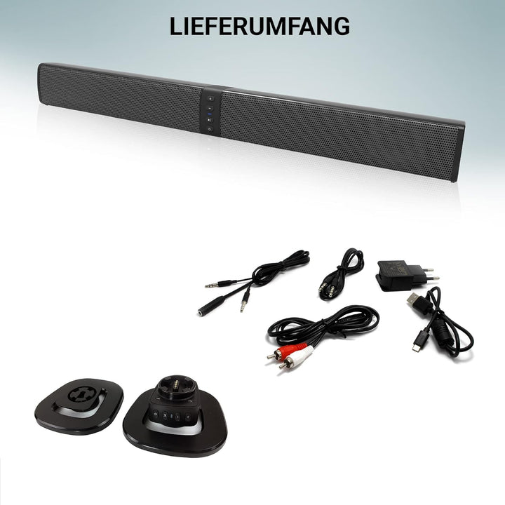 XORO 2in1-Bluetooth-Soundbar HSB 55 mit 4x5 Watt Leistung, kompaktes Design, als Separate Stereo-Lau