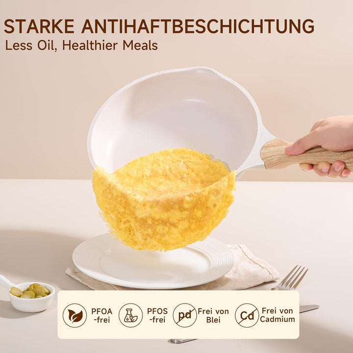 JEETEE Familie Topfsets Pfannenset 23-Teilig, Antihaft-Granit Topf und Pfannenset, Topfset Induktion
