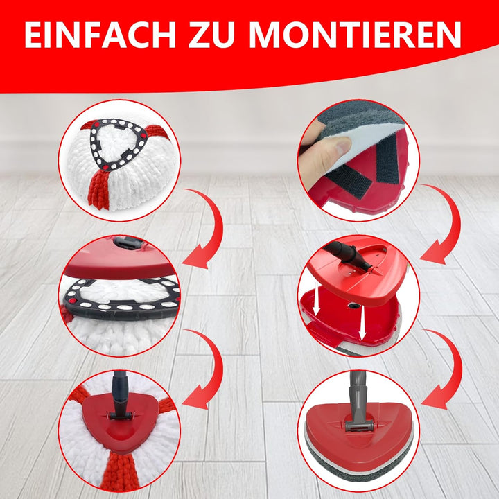 7 Pack Wischmopp Ersatzbezug für Vileda Turbo Mop, Wischmop Wischer Ersatzköpfe und Bodenwischer mit