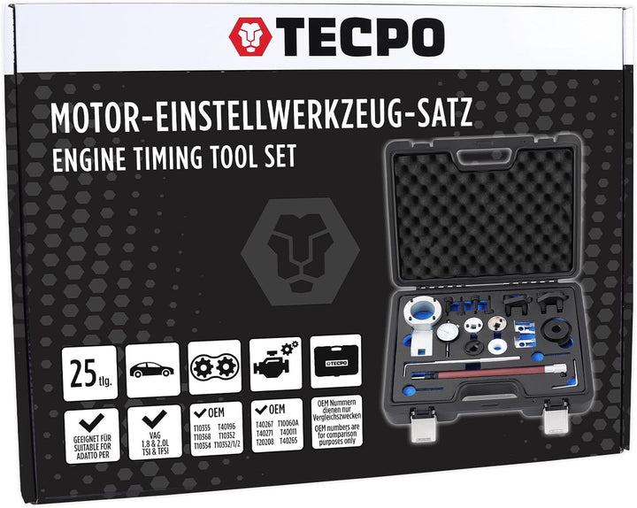 TECPO 300151 Motor Einstellwerkzeug Satz Steuerkette Wechsel passend für VAG AUDI VW 1.8 2.0 TFSI FS