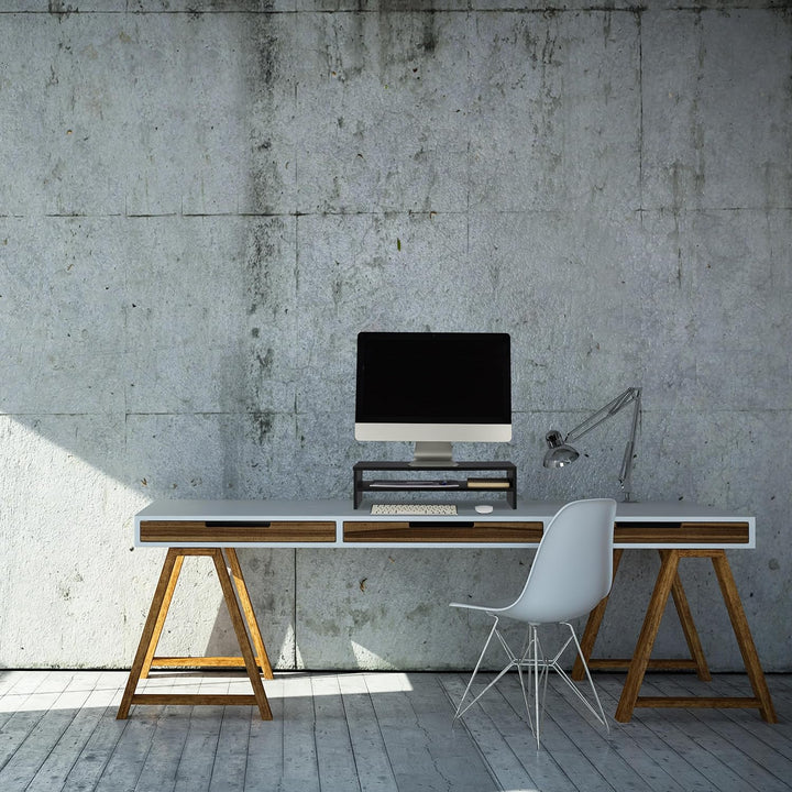 Relaxdays Monitorständer, Zusatzablage, HxBxT: 14,5 x 54 x 25,5 cm, Bildschirmerhöhung für Schreibti