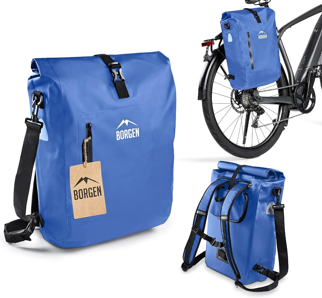 Borgen 3in1 Fahrradtasche für Gepäckträger wasserdicht - Verstärkte Träger (Neuerung 2023) - Verwend