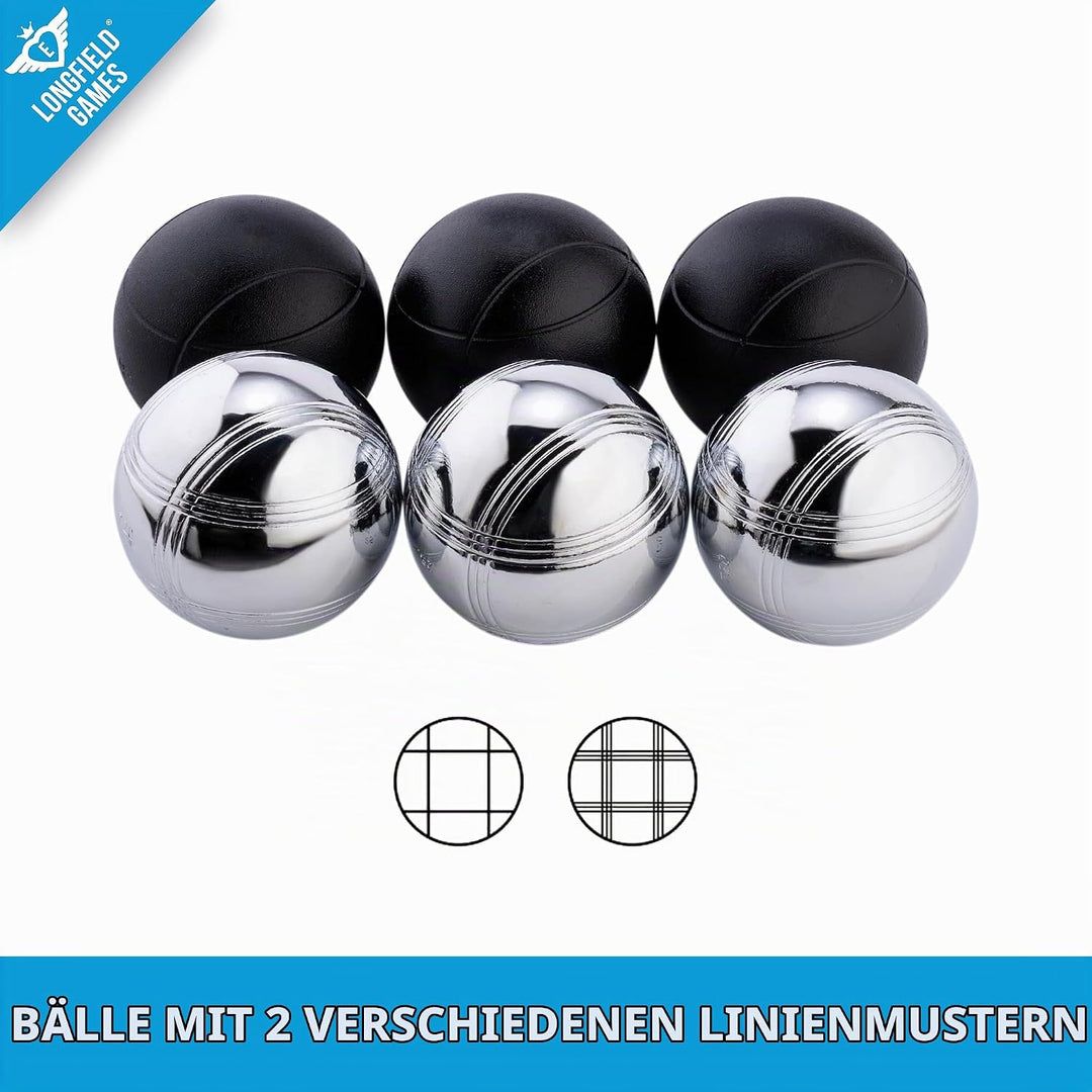 Weible Spiele 010208 - Boules-Set in Holzkiste, 6-teilig,