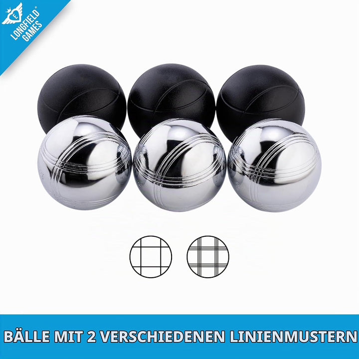 Weible Spiele 010208 - Boules-Set in Holzkiste, 6-teilig,