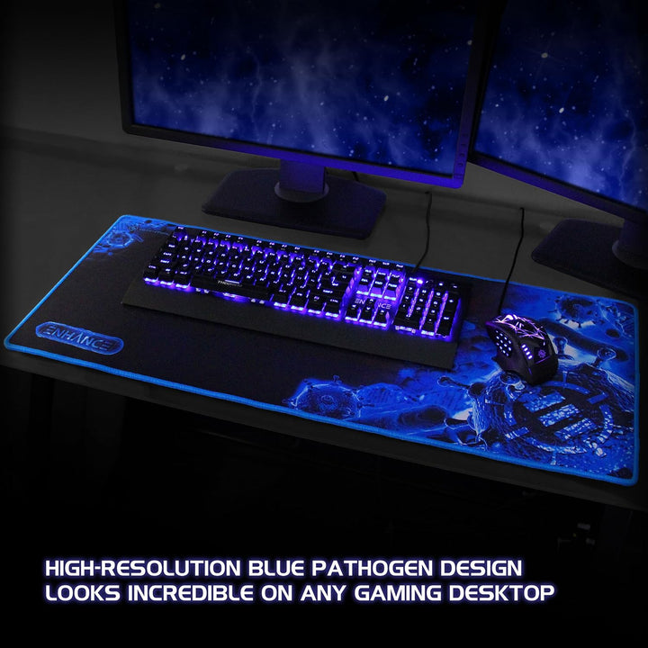 ENHANCE GX-MP2 Extended Gaming Mauspad - XXL Mauspad (80 x 35 cm) Mehrfarbig (Blau/Schwarz), Mehrfar