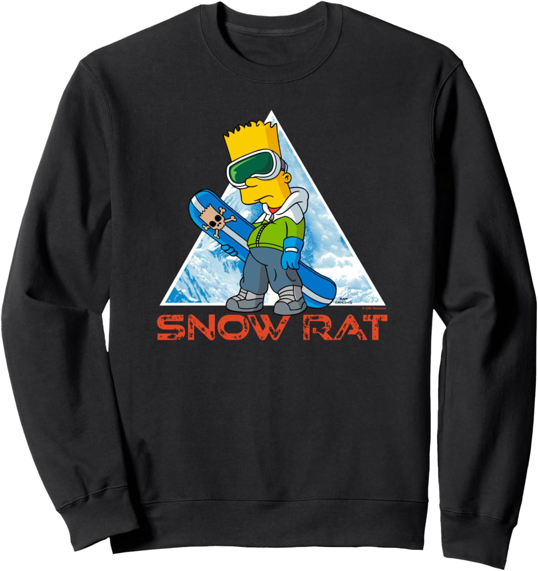 The Simpsons Bart Simpson Snowboarding Snow Rat Sweatshirt