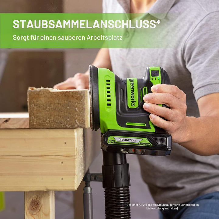 Greenworks 24V Exzenterschleifer, 5" Zufallsschleifer mit variabler Geschwindigkeit, nur Werkzeug