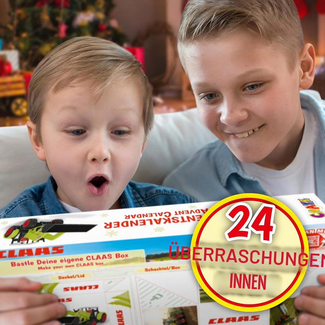 CRAZE Adventskalender Kinder CLAAS Spielzeug Adventskalender mit Bauernhof Figuren und Traktor, 24 Ü