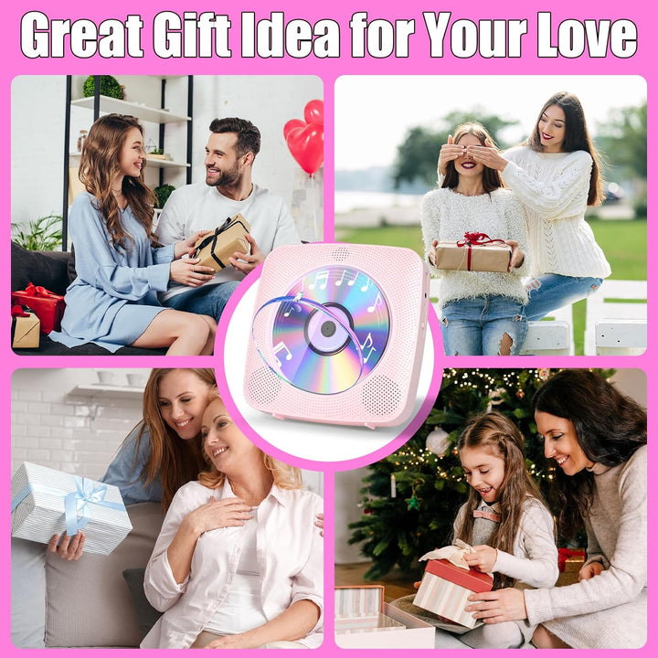 Gueray Desktop CD Player Bluetooth CD-Spieler mit Lautsprechern für Zuhause 1800mAh Tragbarer CD-Pla