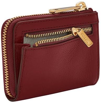 Fossil Liza Portemonnaie aus Leder oder Polyester für Damen Dunkelrot, Dunkelrot